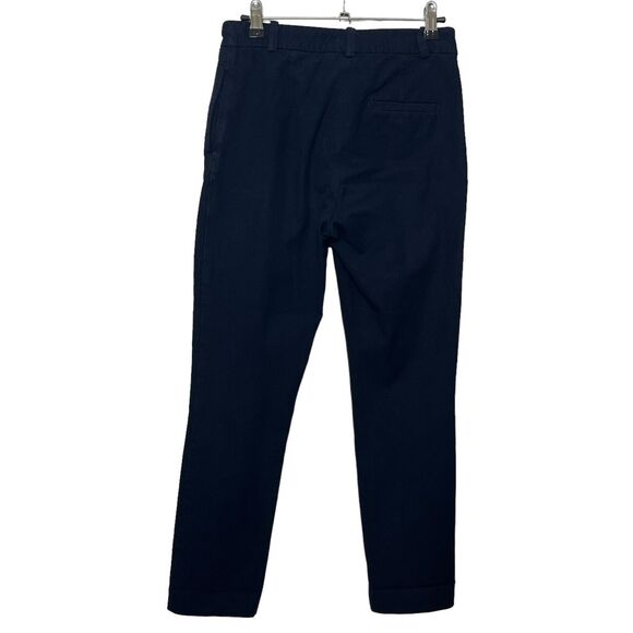 JOSEPH Cropped Trousers Women’s XS FR 34 Navy Gabardine Mid Rise Straight Leg - Picture 5 of 13